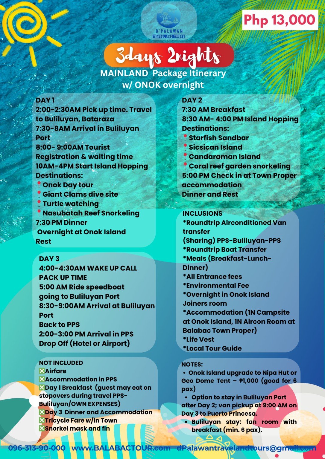 Mainland Balabac Basic Room – 3D2N Package, with Overnight at Onok Island