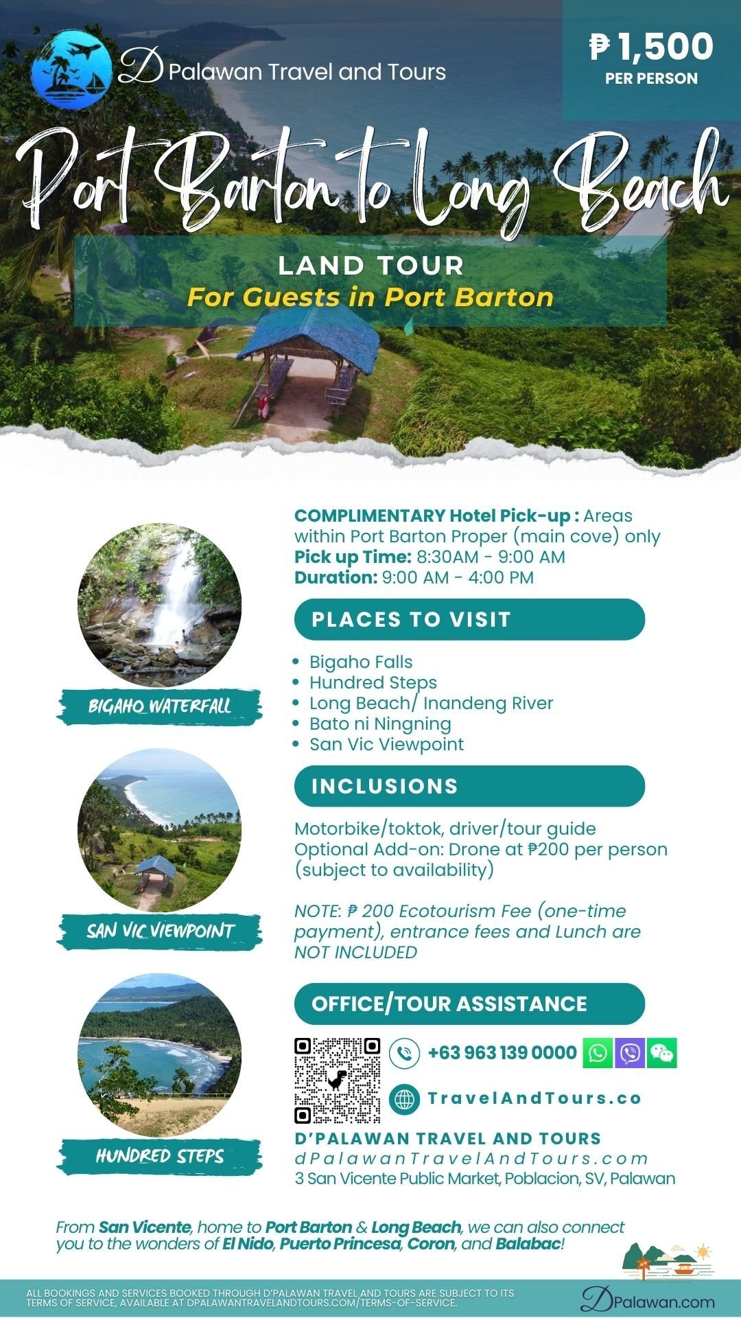 Port Barton Land Tour to Long Beach