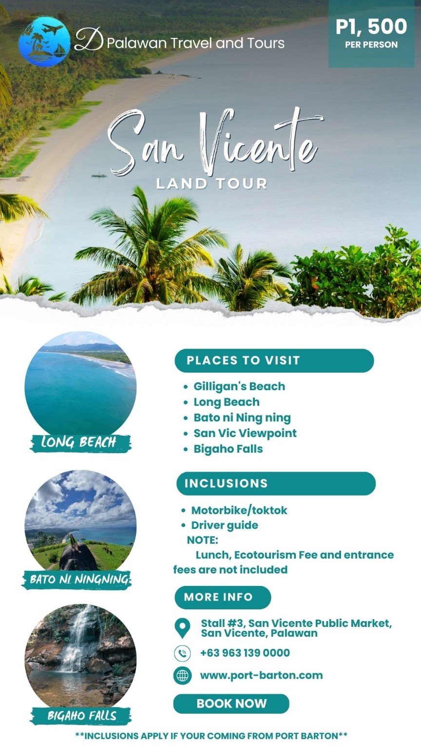 Ultimate Land Tour: Port Barton to Long Beach & Beyond