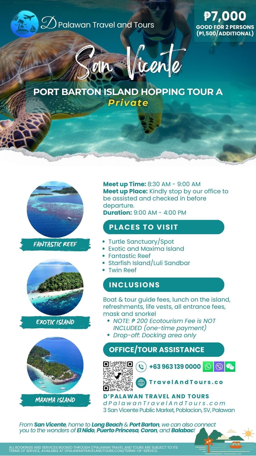 San Vicente Port Barton Island Hopping Tour A Private from Long Beach Palawan Philippines