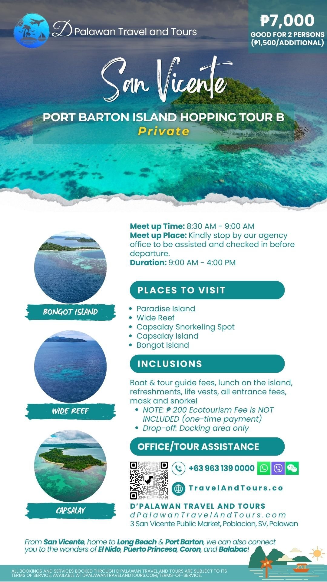 San Vicente Port Barton Island Hopping Tour B Private from Long Beach Palawan Philippines