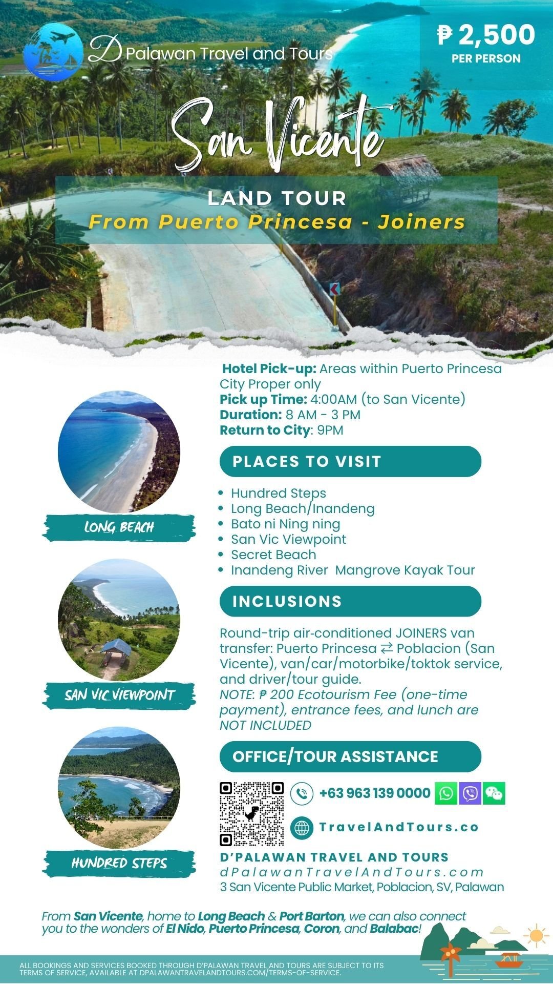 San Vicente Long Beach Land Tour Joiners from Puerto Princesa Palawan Philippines