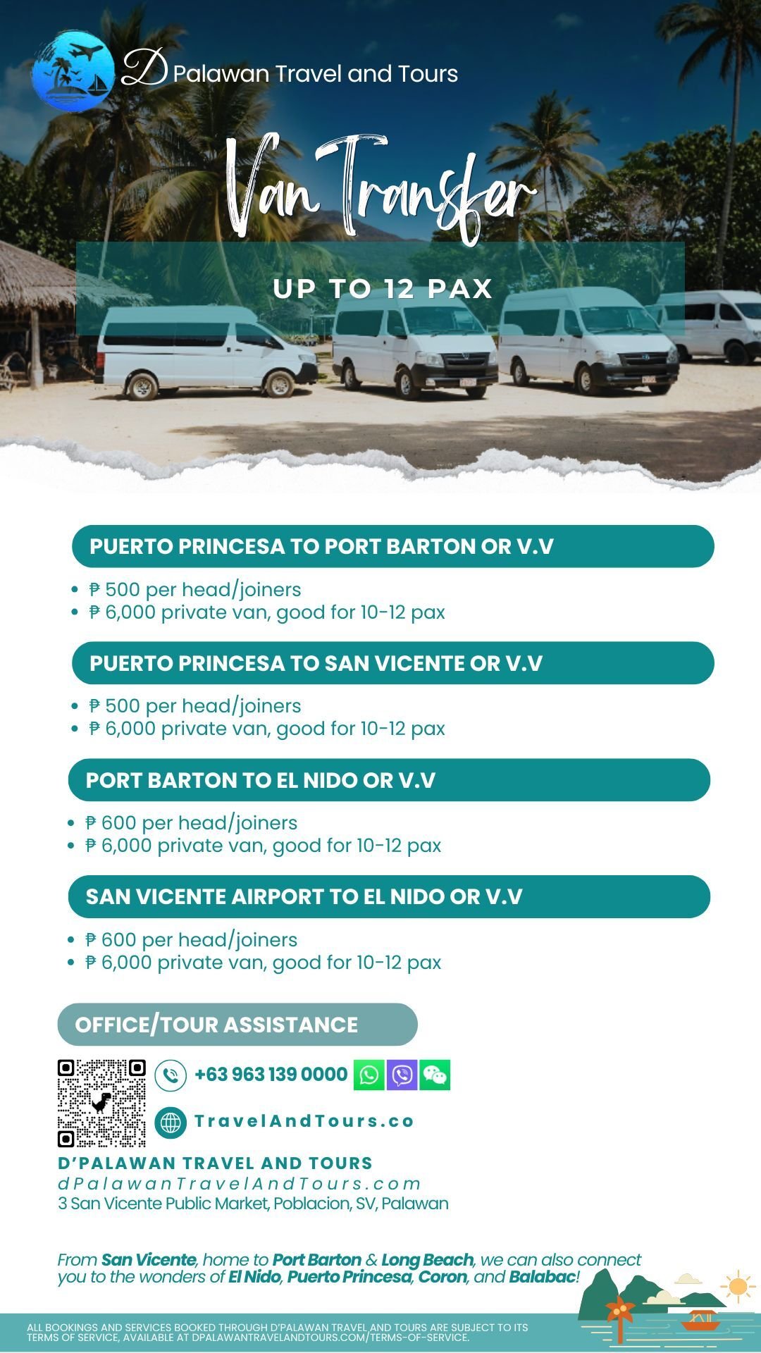 Joiners Van Transfer Puerto Princesa El Nido Port Barton San Vicente Palawan Philippines