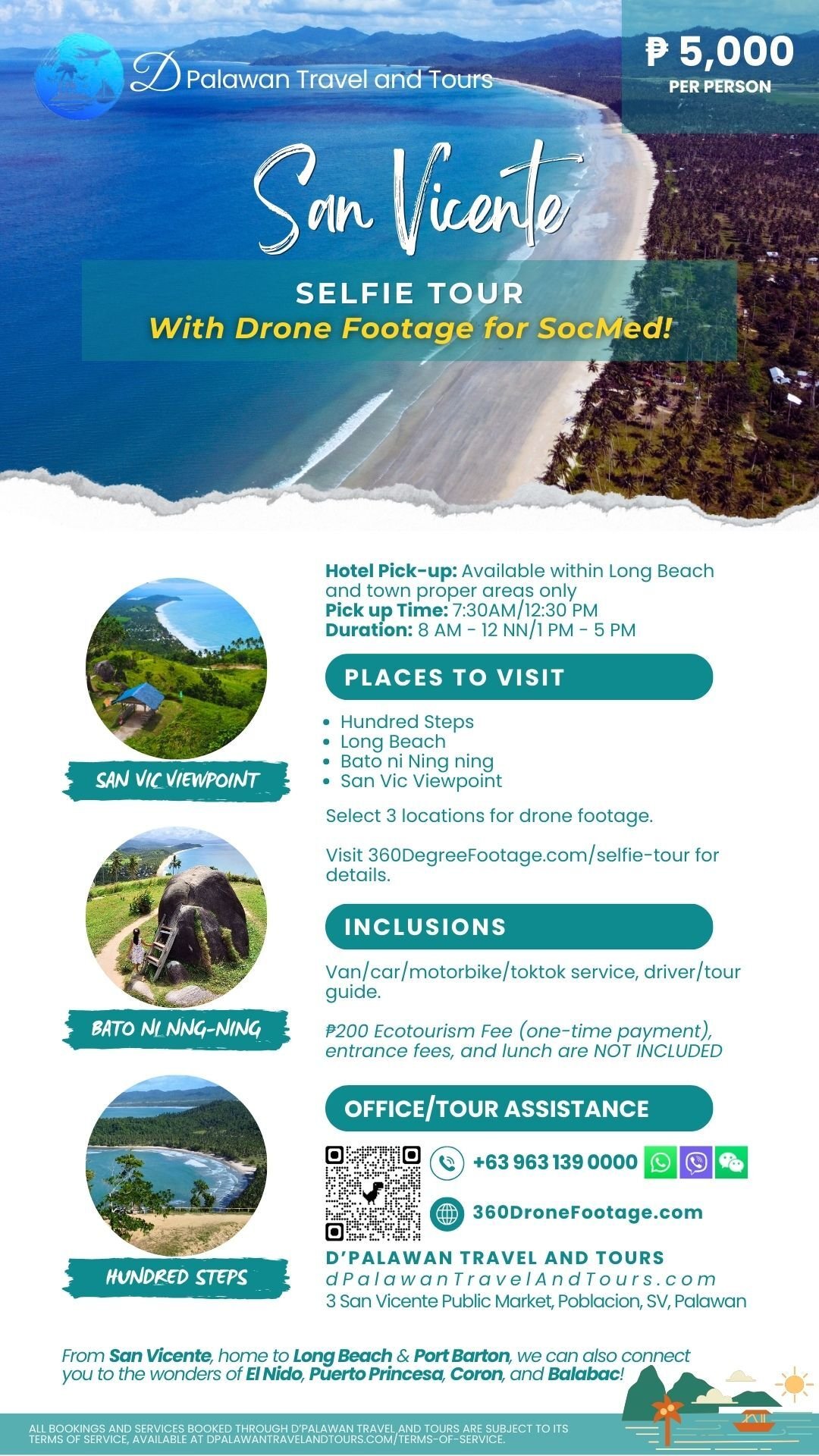 San Vicente Long Beach Selfie Tour 360 Drone Footage Palawan Philippines